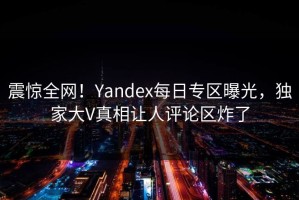 震惊全网！Yandex每日专区曝光，独家大V真相让人评论区炸了