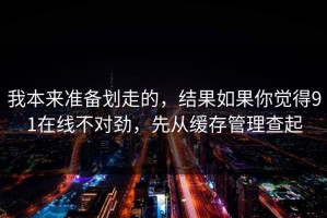 我本来准备划走的，结果如果你觉得91在线不对劲，先从缓存管理查起