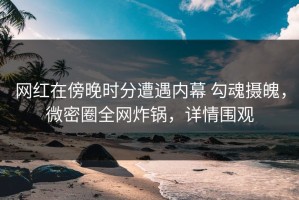 网红在傍晚时分遭遇内幕 勾魂摄魄，微密圈全网炸锅，详情围观
