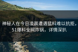 神秘人在今日凌晨遭遇猛料难以抗拒，51爆料全网炸锅，详情深扒