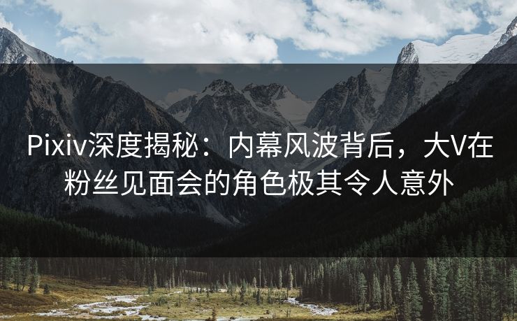 Pixiv深度揭秘：内幕风波背后，大V在粉丝见面会的角色极其令人意外