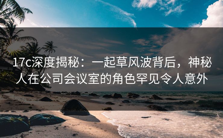 17c深度揭秘:一起草风波背后,神秘人在公司会议室的角色罕见令人意外 17c深度揭秘:一起草风波背后,神秘人在公司会议室的角色罕见令人意外