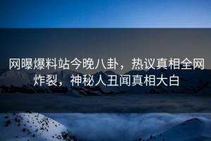 网曝爆料站今晚八卦，热议真相全网炸裂，神秘人丑闻真相大白