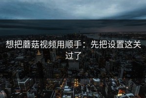 想把蘑菇视频用顺手：先把设置这关过了