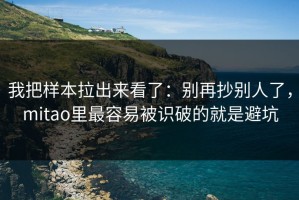 我把样本拉出来看了：别再抄别人了，mitao里最容易被识破的就是避坑