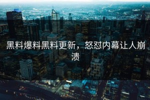 黑料爆料黑料更新，怒怼内幕让人崩溃