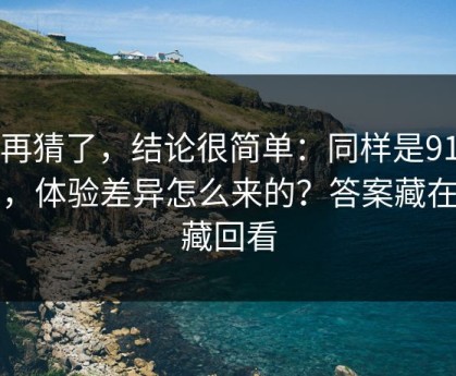 别再猜了，结论很简单：同样是91官网，体验差异怎么来的？答案藏在收藏回看