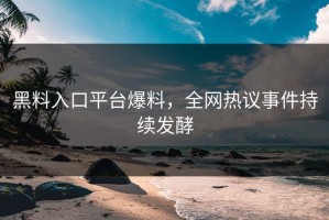 黑料入口平台爆料，全网热议事件持续发酵