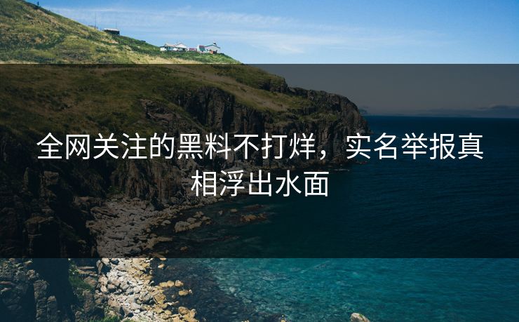 全网关注的黑料不打烊，实名举报真相浮出水面