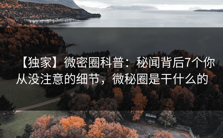 【独家】微密圈科普：秘闻背后7个你从没注意的细节，微秘圈是干什么的