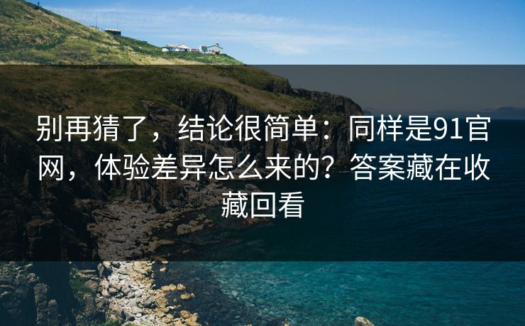 别再猜了，结论很简单：同样是91官网，体验差异怎么来的？答案藏在收藏回看